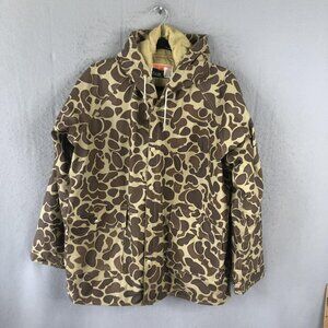 Ozark Trail Jacket Mens Medium Hooded Rain Parka Shell Camo Frogskin Vintage St